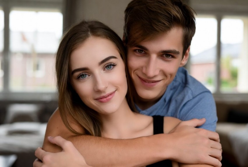 Ungt par krammer og smiler &ndash; find et hookup og sex date i Danmark via Sexytid.dk